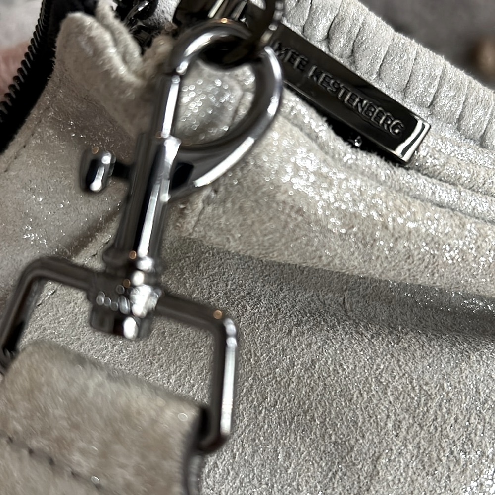 Aimee Kestenberg Leather Silver crossbody shoulder bag  New - Picture 12 of 12